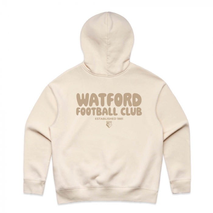 WOMENS OVER SIZED ECRU BACK PRINT HOODIE