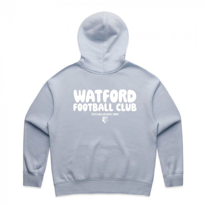 WOMENS OVER SIZED BLUE BACK PRINT HOODIE