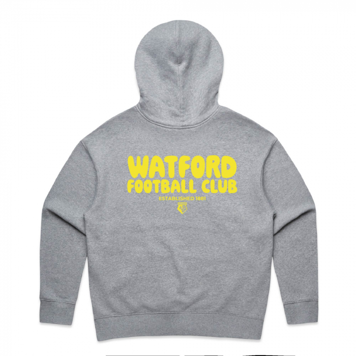 WOMENS OVER SIZED GREY BACK PRINT HOODIE