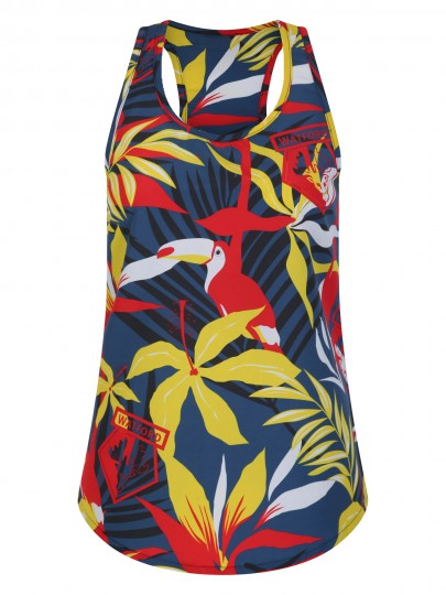 WOMENS HAWAIIAN FLORAL VEST TOP