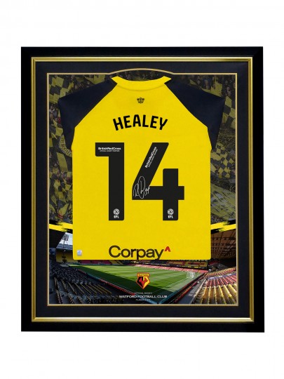2023/24 HEALEY SIGNED FRAMED HOME SHIRT