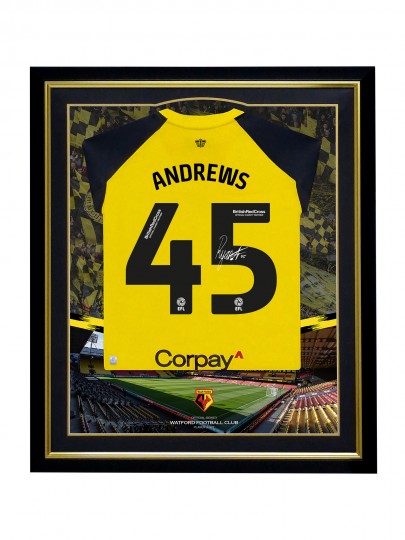 2023/24 ANDREWS SIGNED FRAMED HOME SHIRT