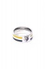 TWO COLOUR STRIPE CREST BAND RING