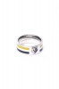 TWO COLOUR STRIPE CREST BAND RING