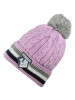 WOMENS STRIPED CABLE BEANIE