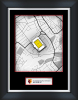 VICARAGE ROAD STADIUM MAP FRAMED PRINT 12 X 16