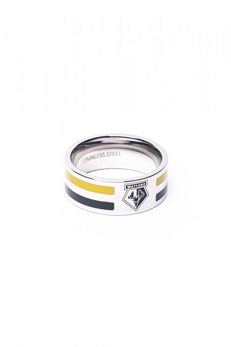 TWO COLOUR STRIPE CREST BAND RING
