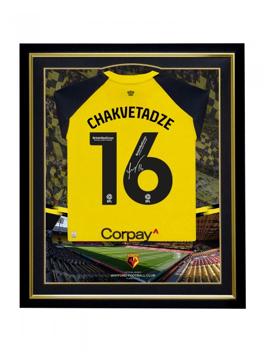 2023/24 CHAKVETADZE SIGNED FRAMED HOME SHIRT