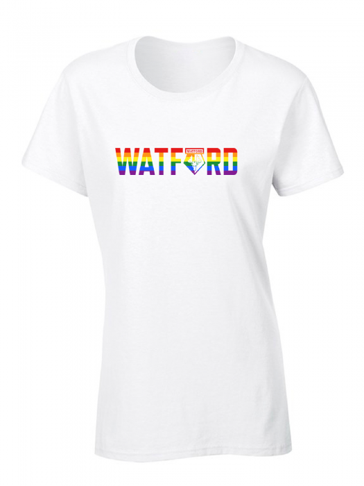 WOMENS PRIDE WHITE TEE WOMENS PRIDE WHITE TEE