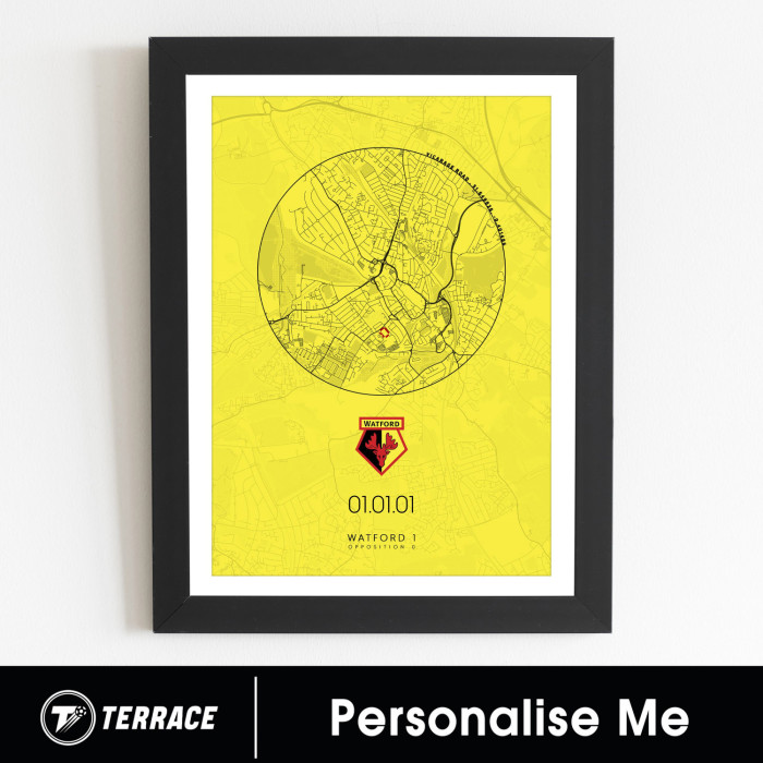 WATFORD VICARAGE ROAD PERSONALISED PRINT WATFORD VICARAGE ROAD PERSONALISED PRINT