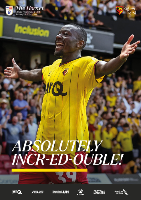 2024/25 WATFORD V DERBY COUNTY PROGRAMME