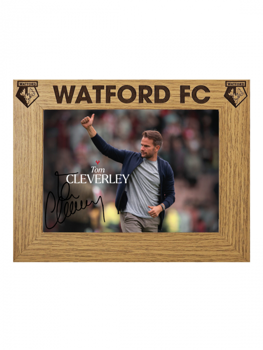 TOM CLEVERLEY SIGNED BAMBOO PHOTO FRAME