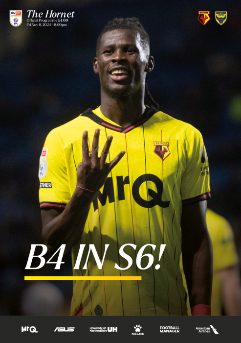 2024/25 WATFORD V OXFORD UNITED PROGRAMME