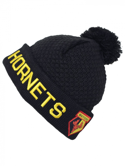 BLACK WAFFLE BOBBLE BEANIE BLACK WAFFLE BOBBLE BEANIE