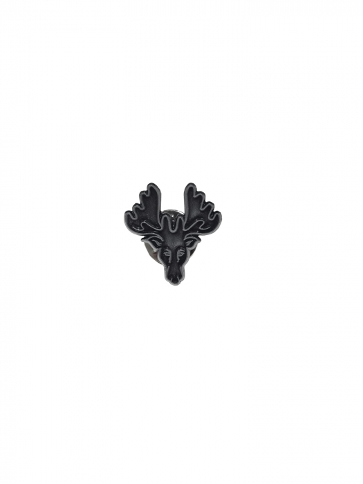 SILVER HARTS HEAD PIN BADGE
