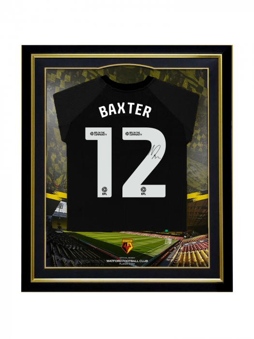 2024/25 BAXTER SIGNED FRAMED GK HOME SHIRT 2024/25 BAXTER SIGNED FRAMED GK HOME SHIRT