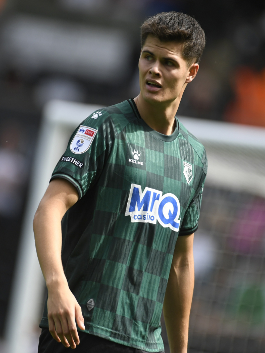 KJERRUMGAARD WORN & SIGNED AWAY SHIRT V SWANSEA