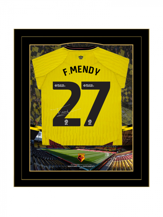 2025/26 F.MENDY SIGNED FRAMED HOME SHIRT