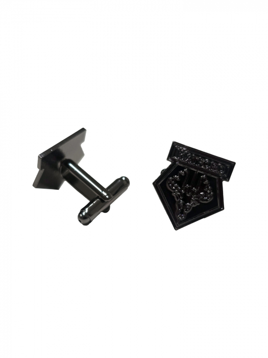 BLACK PLATED CREST CUFFLINKS