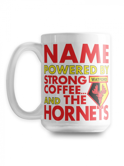 15oz POWERED BY COFFEE PERSONALISED BIG MUG