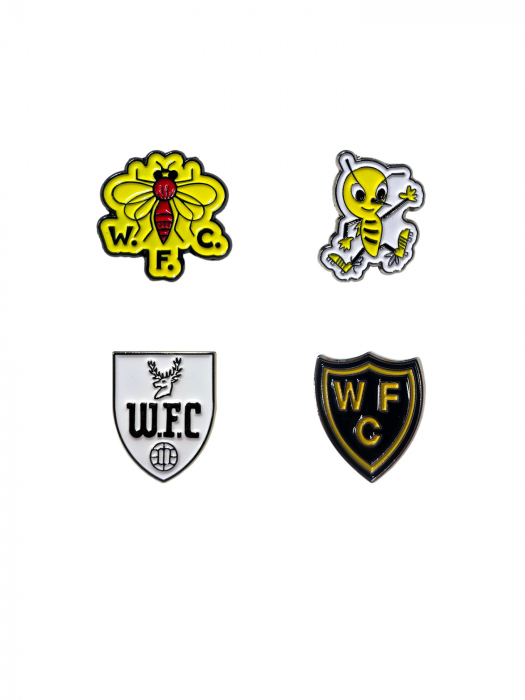 4 PACK RETRO CREST PIN BADGES