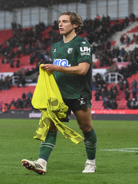 BOVE MATCH WORN & SIGNED AWAY SHIRT V STOKE